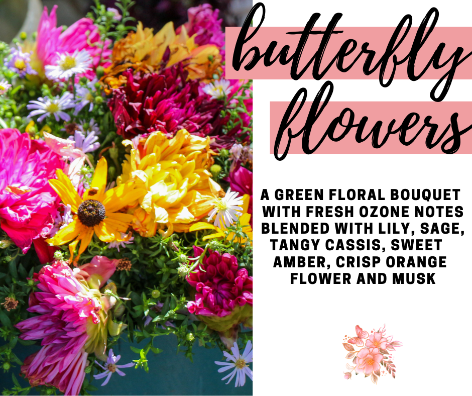 Butterfly Flowers Soy Wax Candle