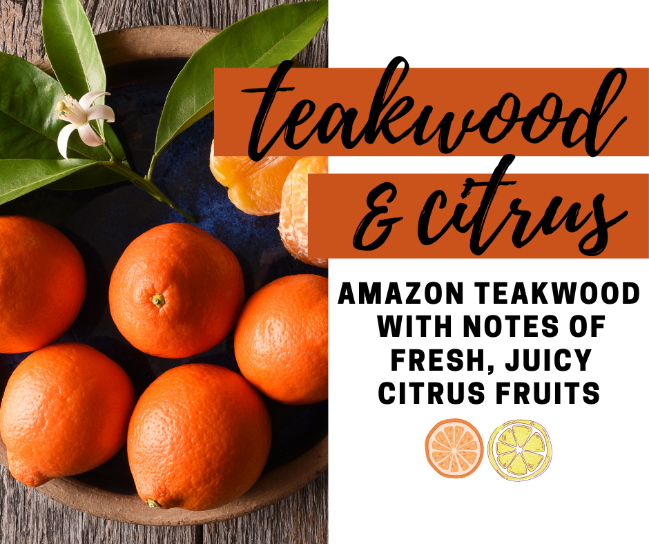 Teakwood and Citrus Fragrance Oil - Potpourri Refresher Oils - 1 oz (30 ml) Concentrated Fragrance Oils - Glass Amber Bottle with Dropper