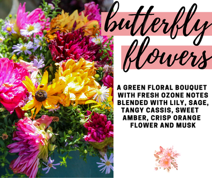 Butterfly Flowers Soy Wax Candle
