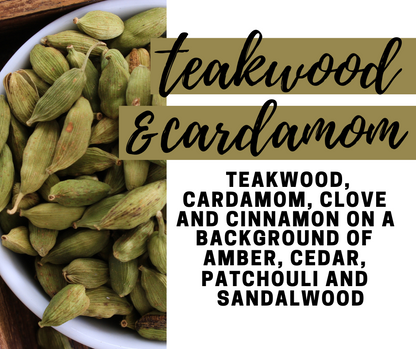 Teakwood and Cardamom Fragrance Oil - Potpourri Refresher Oils - 1 oz (30 ml) Concentrated Fragrance Oils - Glass Amber Bottle with Dropper